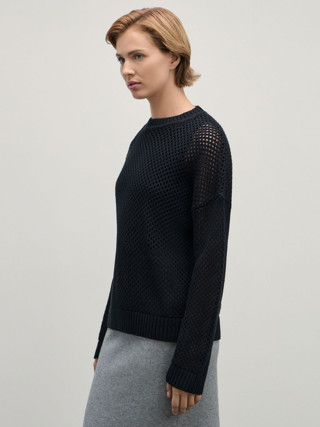 Джемпер ажурный из хлопка / Zarina  фото 4