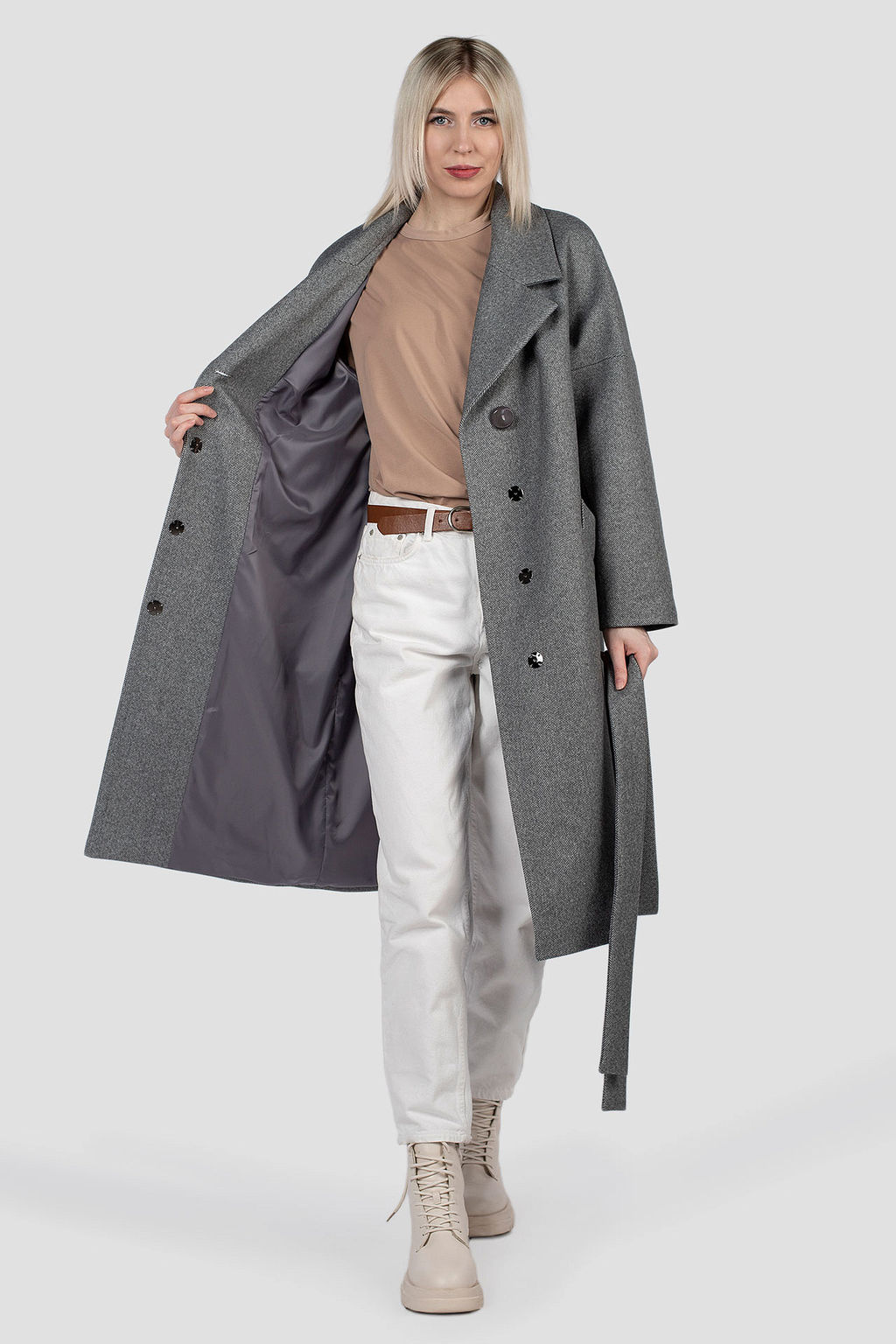Пальто женское демисезонное (пояс) - El podio фото 2