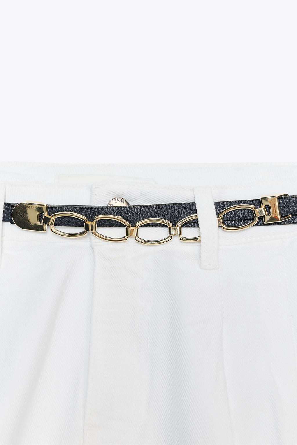 Z1975 DENIM SHORTS WITH DARTS AND BELT - Zara фото 15