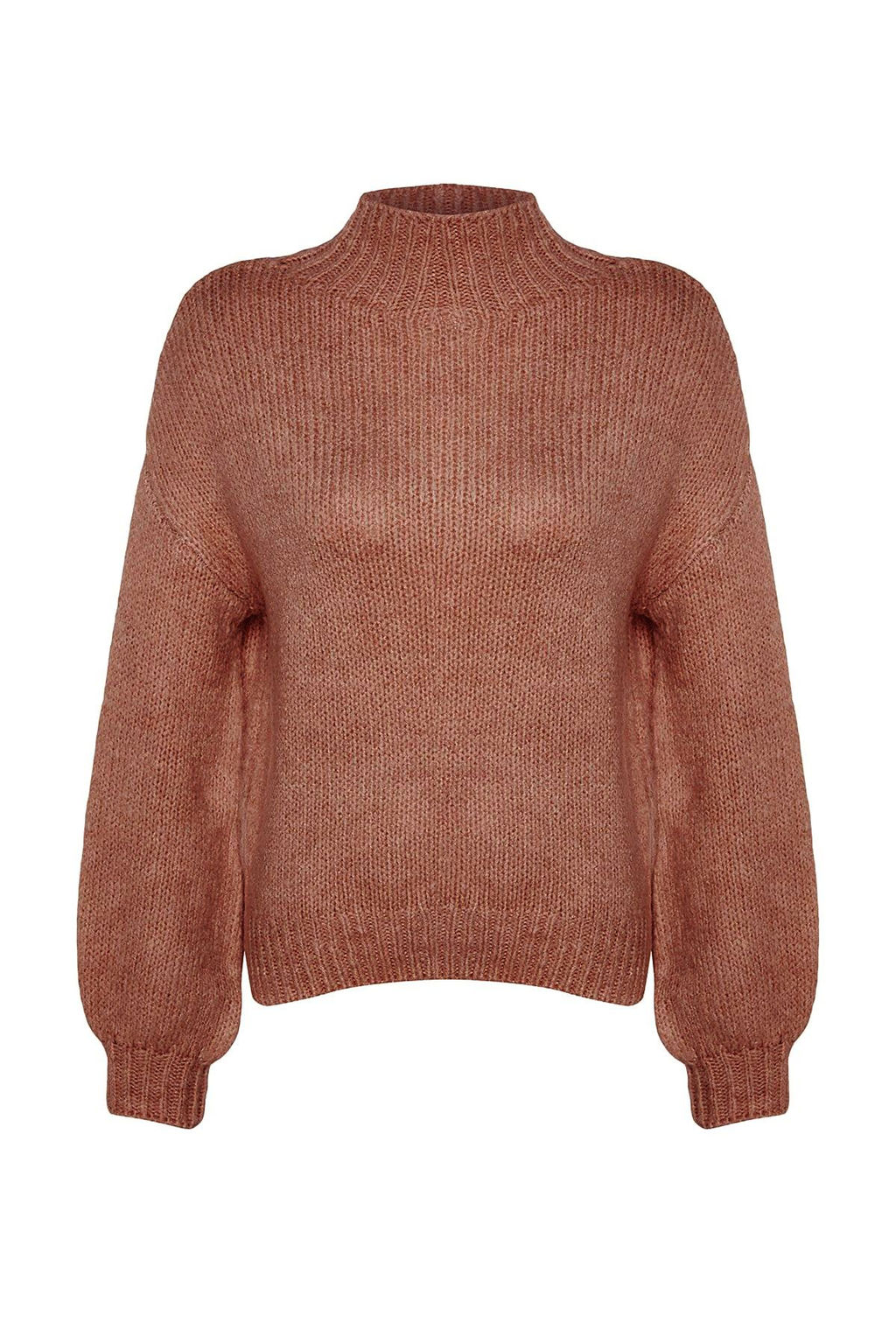 Mor Yumusak Dokulu Kal?n Bisiklet Yaka Triko Kazak TWOAW24KZ00290 - Trendyolmilla фото 16