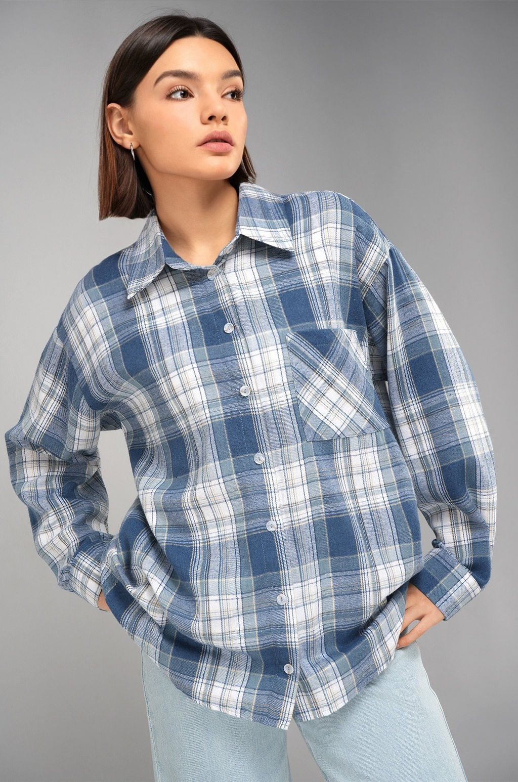 Рубашка женская в клетку Happyfox