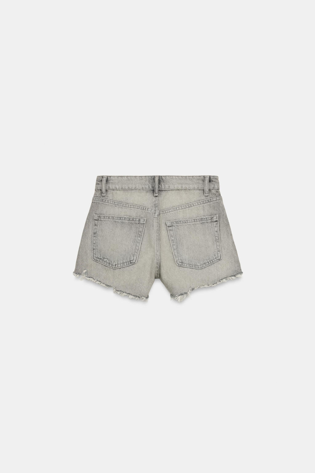 SHORTS DENIM TRF TIRO ALTO ROTOS / Gris claro - Zara фото 7