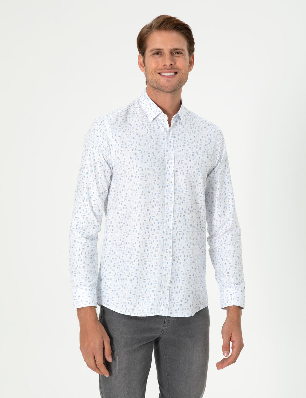 Mavi Slim Fit Uzun Kollu G_mlek