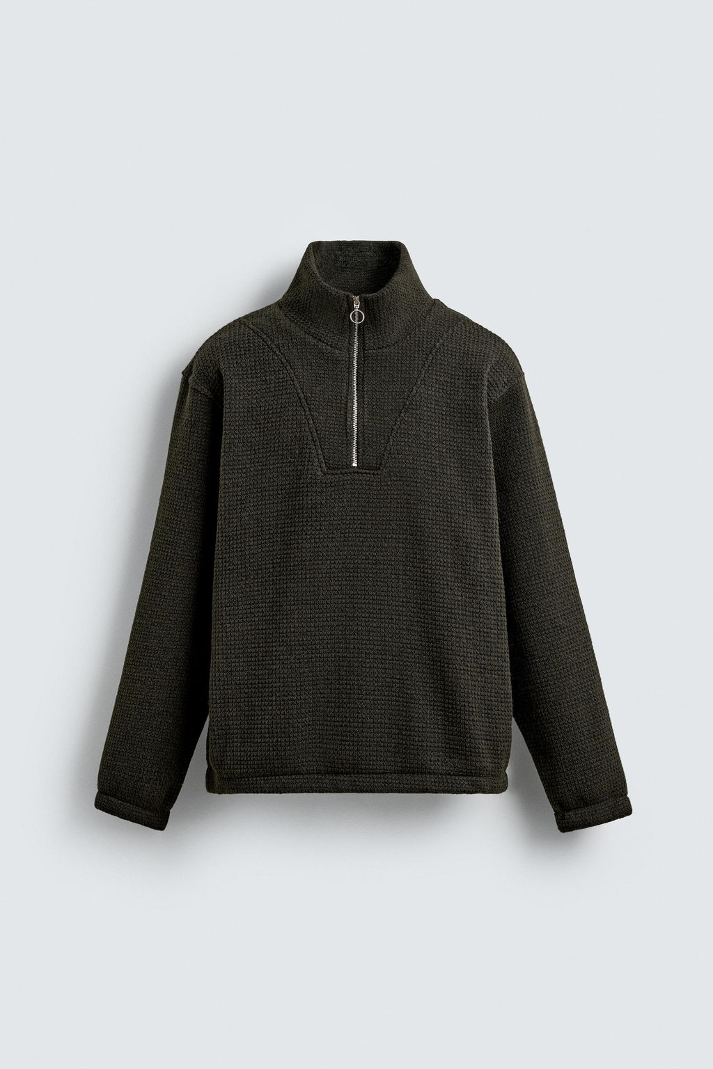 TEXTURED QUARTER-ZIP SWEATSHIRT - Zara фото 6