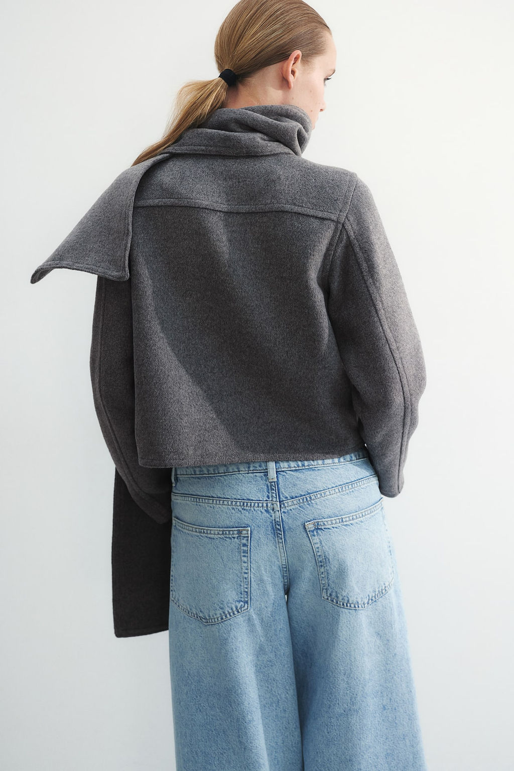 Chaqueta de fieltro con bufanda - H&m фото 5