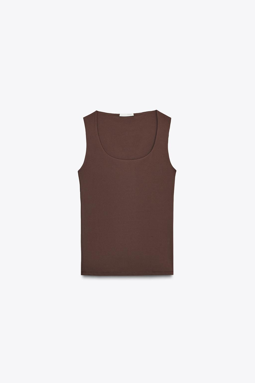 POLYAMIDE TOP WITH WIDE STRAPS - Zara фото 33