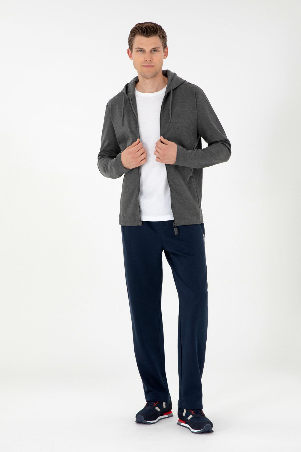 Мужской вязаный кардиган антрацитового меланжа Неожиданная скидка в корзине - U.s. polo assn фото 4