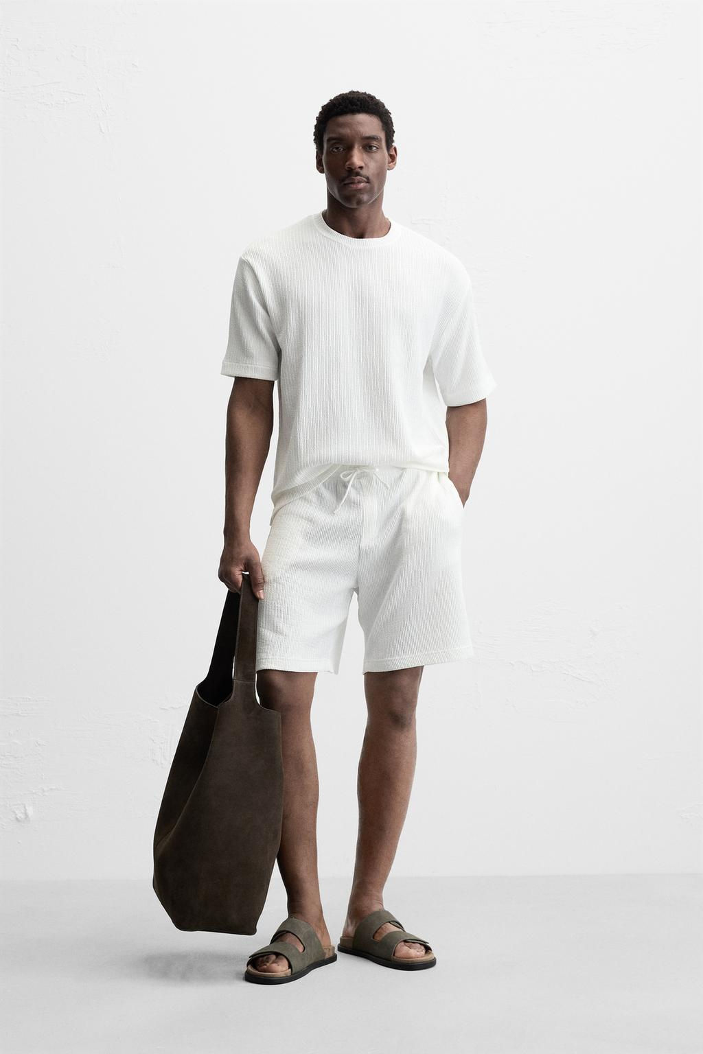 RELAXED FIT JACQUARD BERMUDA SHORTS - Zara фото 9