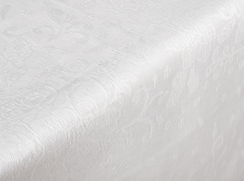 23С151-ШР/уп/ст 153*153 + 6 салф. 48*50 Комплект столовый "Катюша-2" цв. 0 рис. 91 Белый