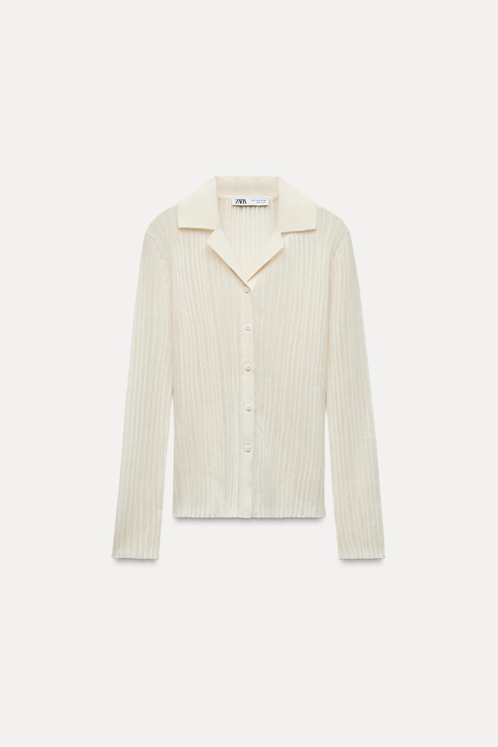 RIBBED FINE KNIT CARDIGAN - Zara фото 3
