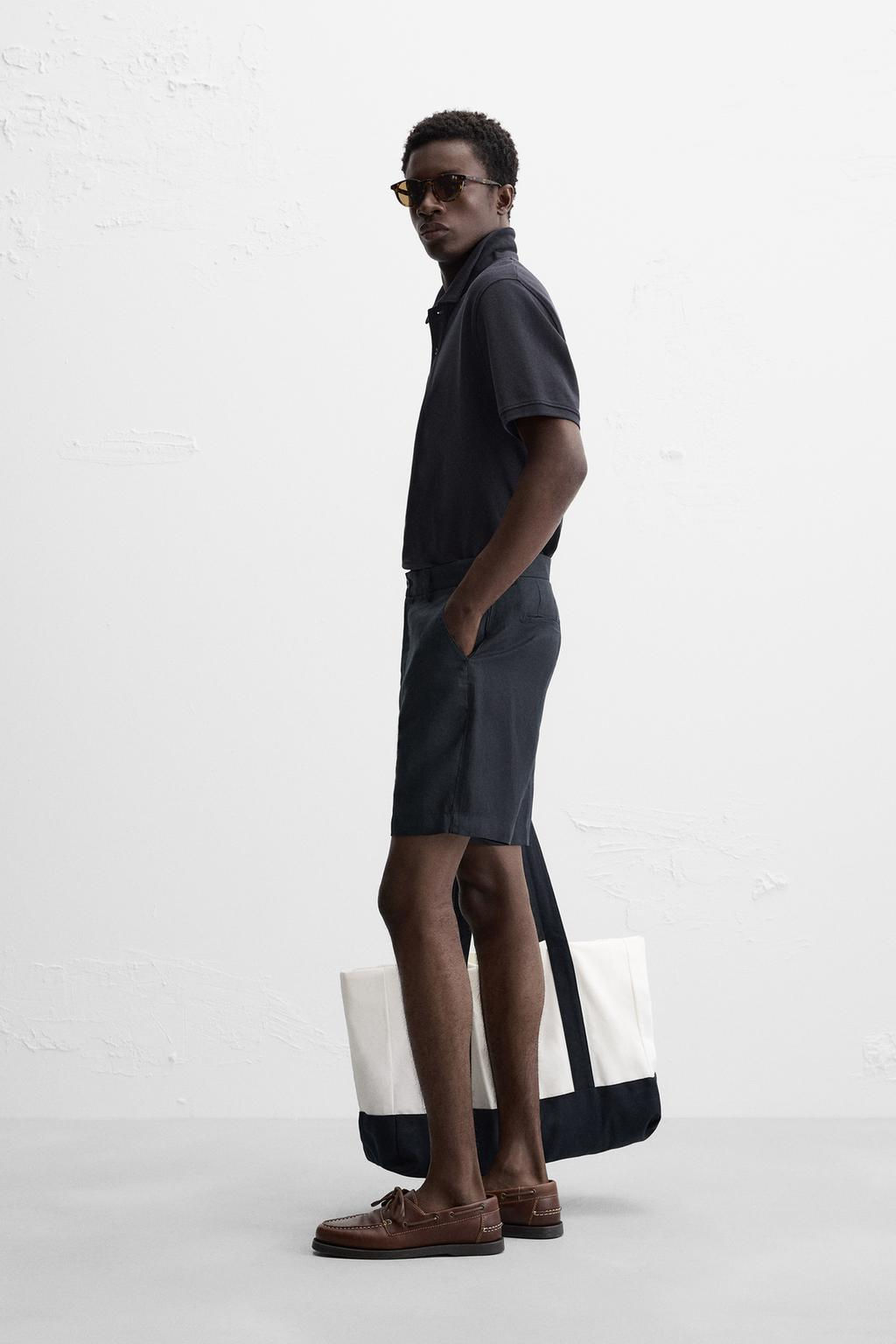 100% LINEN BERMUDA SHORTS - Zara фото 5