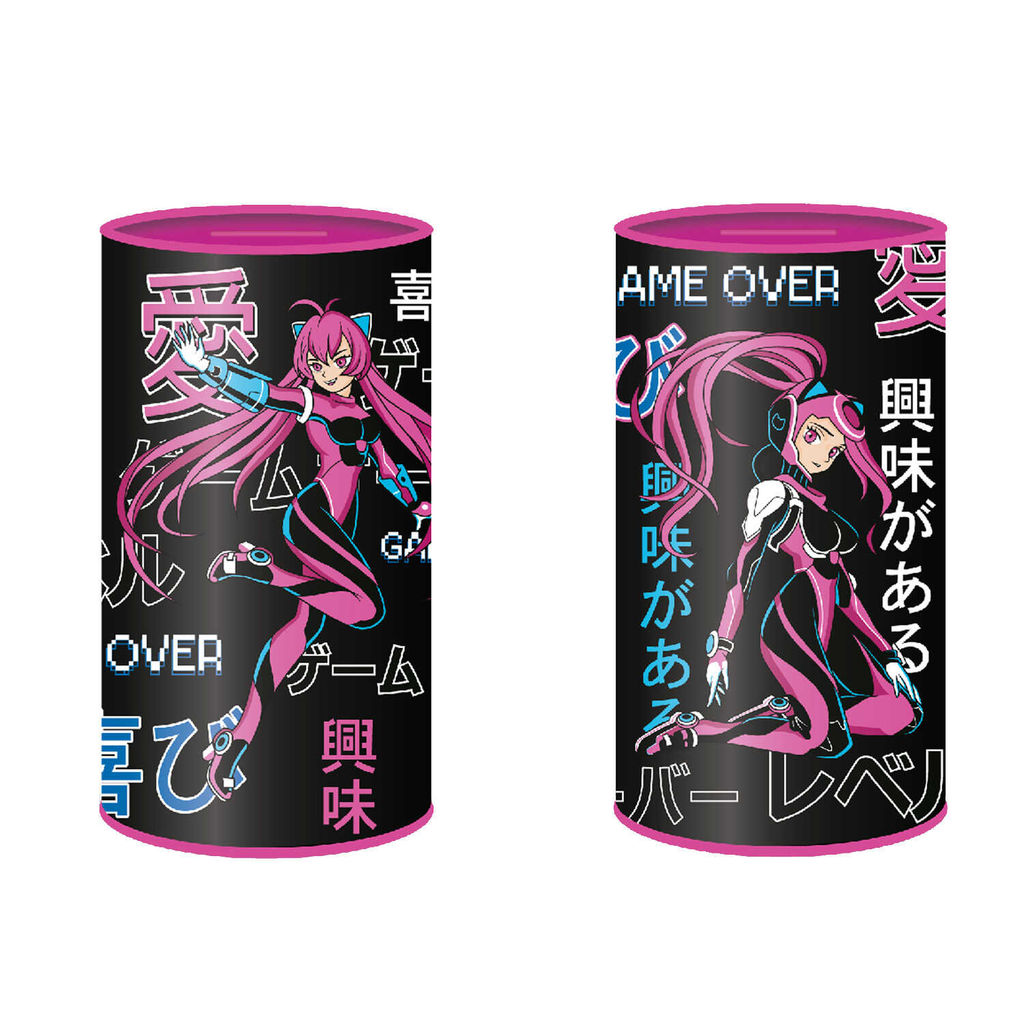 Копилка Феникс+, арт.66570/ 12 КИБЕРАНИМЕ 15,7х10х10 см, металл, полноцветная печать, ПЭТ-п