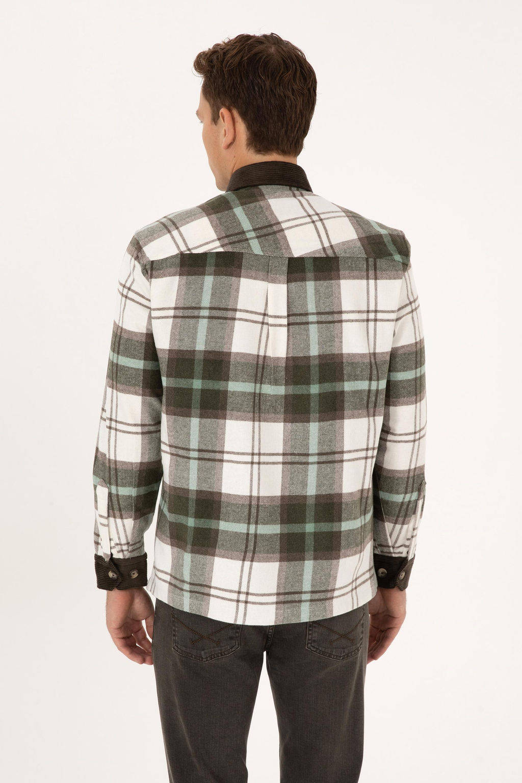 Erkek A__k Haki Uzun Kollu G_mlek - U.s. polo assn фото 5