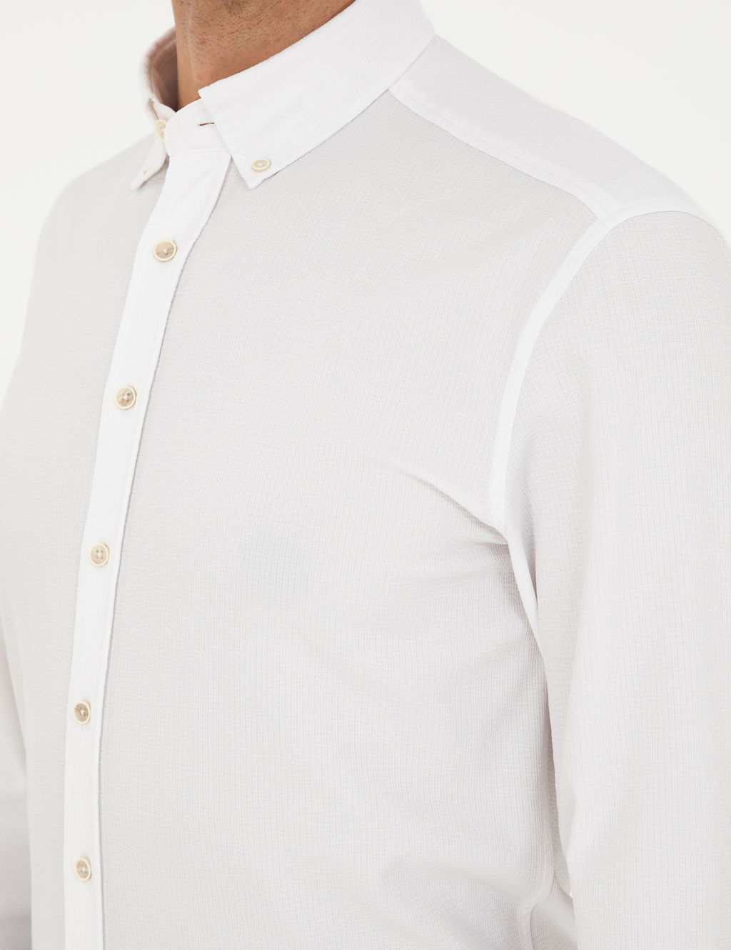 Beyaz Slim Fit Uzun Kollu G_mlek