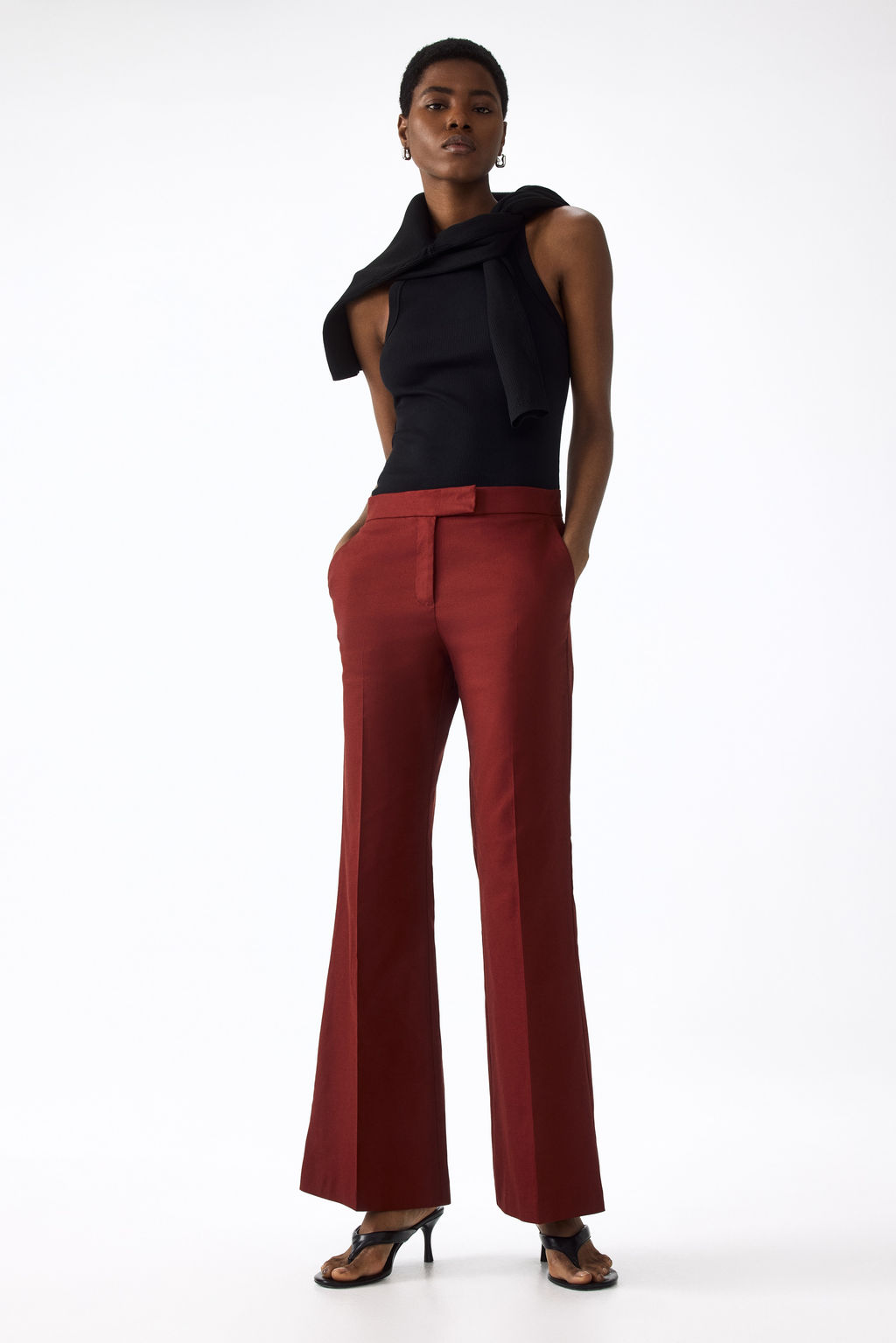 Linen-blend tailored trousers - H&m фото 4