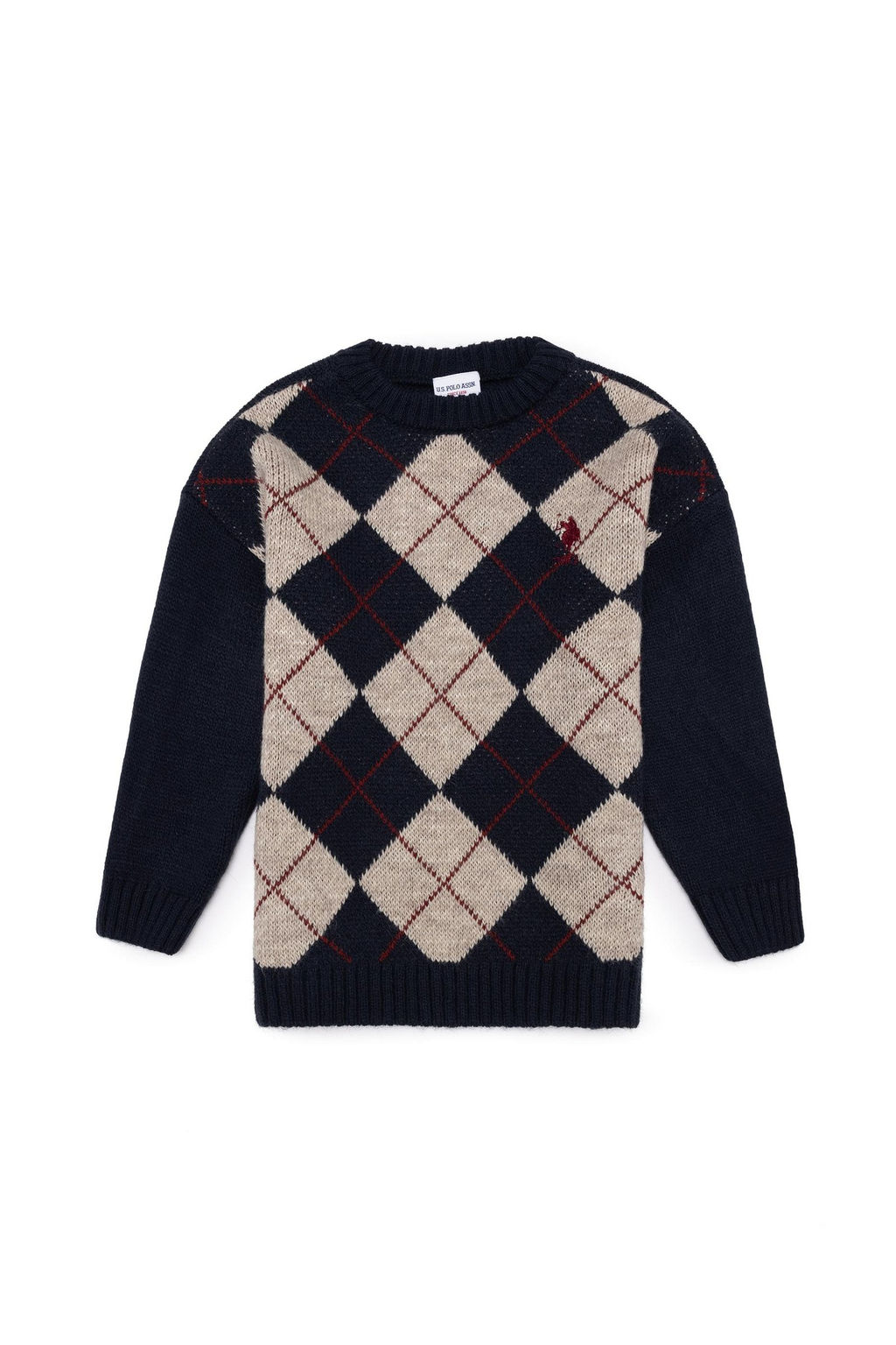 U. S. Polo Assn / Темно-синий трикотажный свитер с круглым вырезом для мальчика - U.s. polo assn фото 6