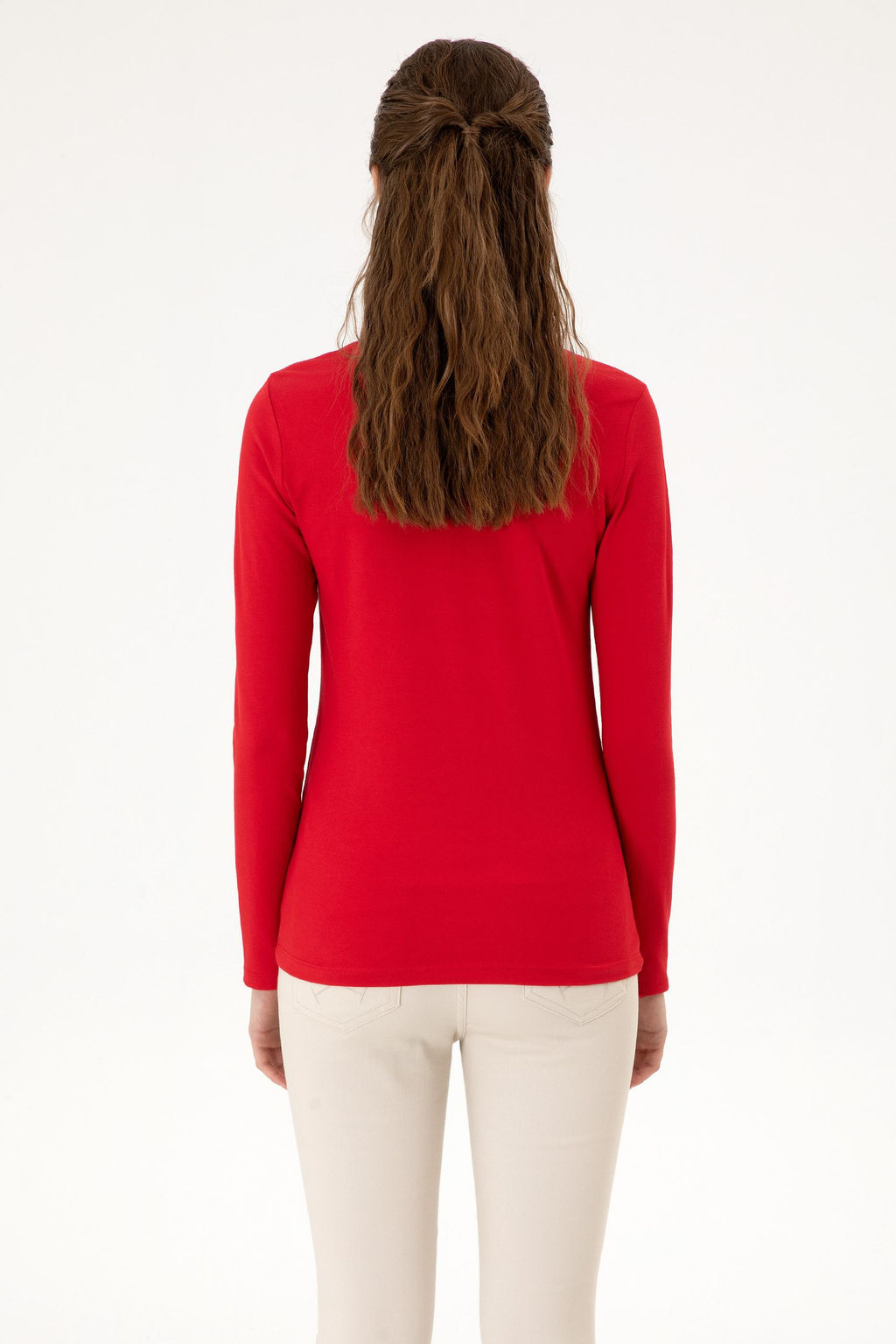 Kad_n K_rm_z_ Basic Sweatshirt Sepette S_rpriz _ndirim - U.s. polo assn фото 5
