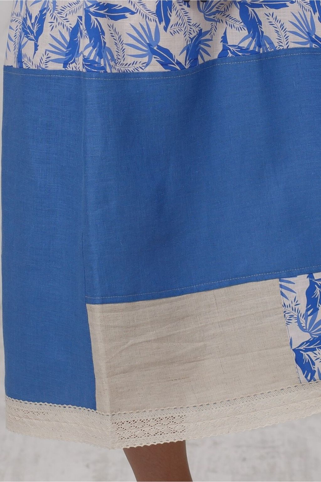 Удобное комбинированное платье 70% лен, 30% хлопок - Новый лен фото 4