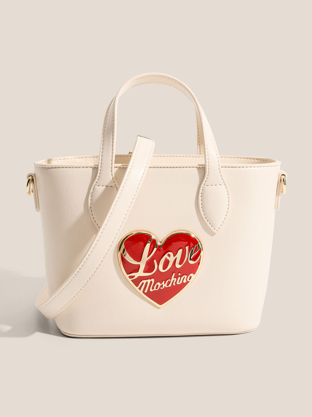 Женский тоут LOVE MOSCHINO LOVE HEART Артикул 4561197, молочно-белый