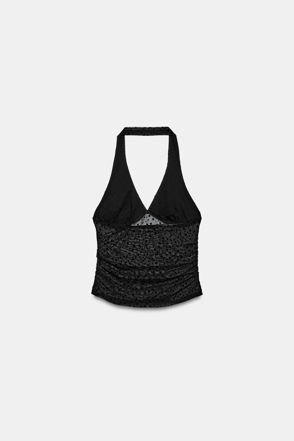 TOP HALTER PLUMETI / Negro