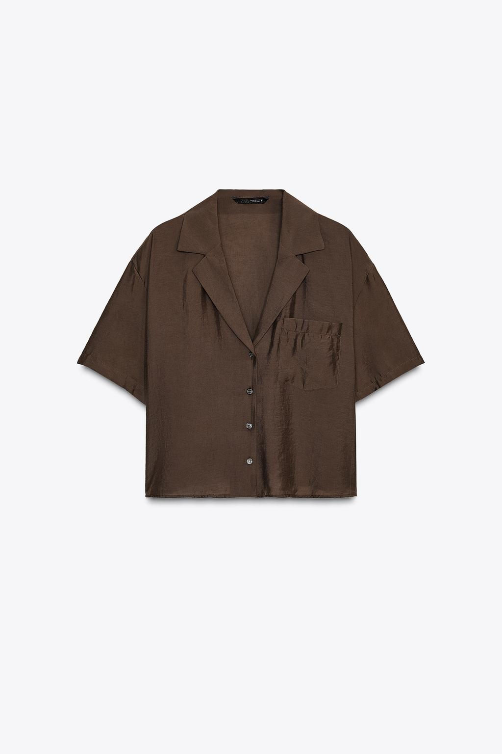 FLOWING SHIRT WITH POCKET - Zara фото 14