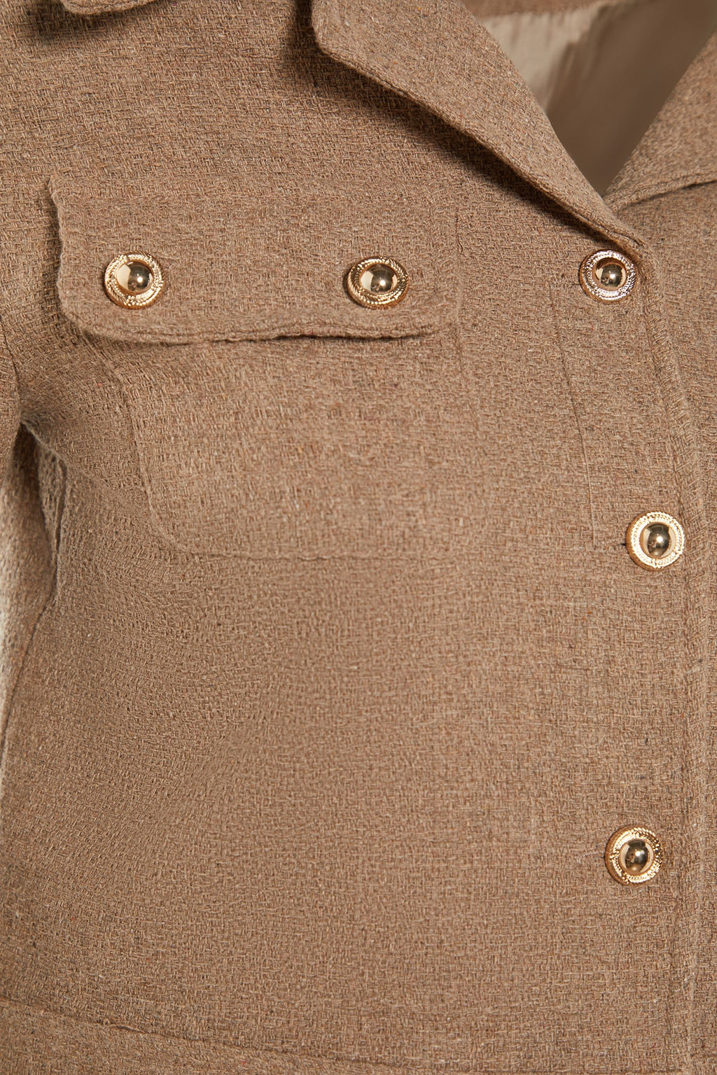 TRENDYOLMILLA Ac?k Haki Crop Dokuma Blazer Ceket TWOAW23CE00252 фото 6