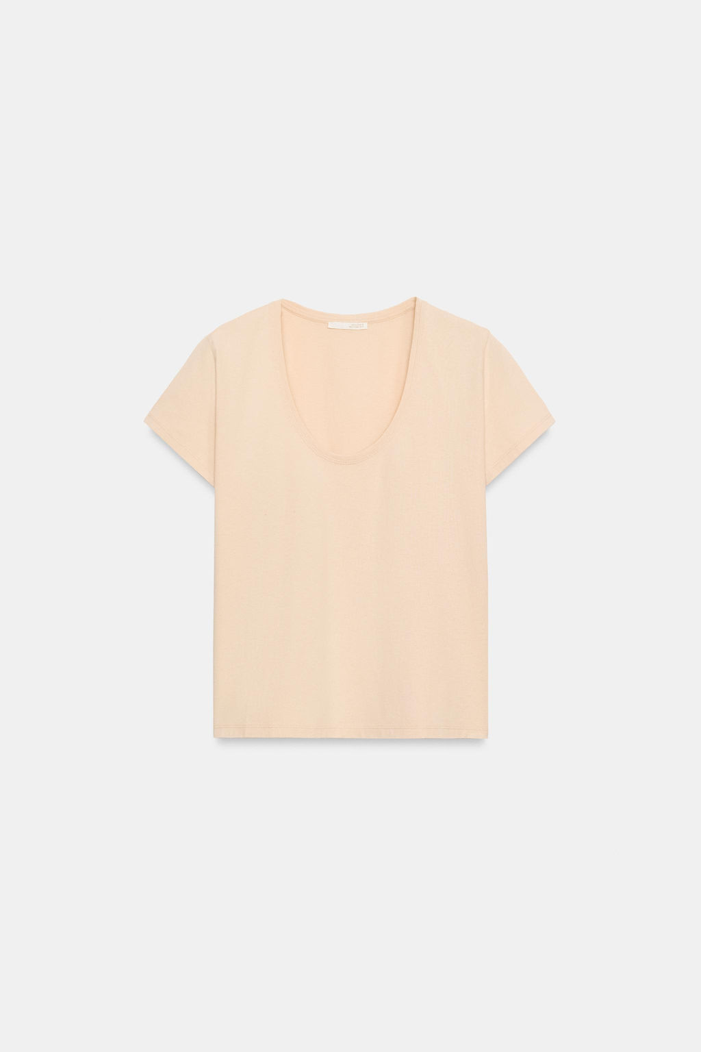 CAMISETA ALGOD?N MANGA CORTA / rosa claro