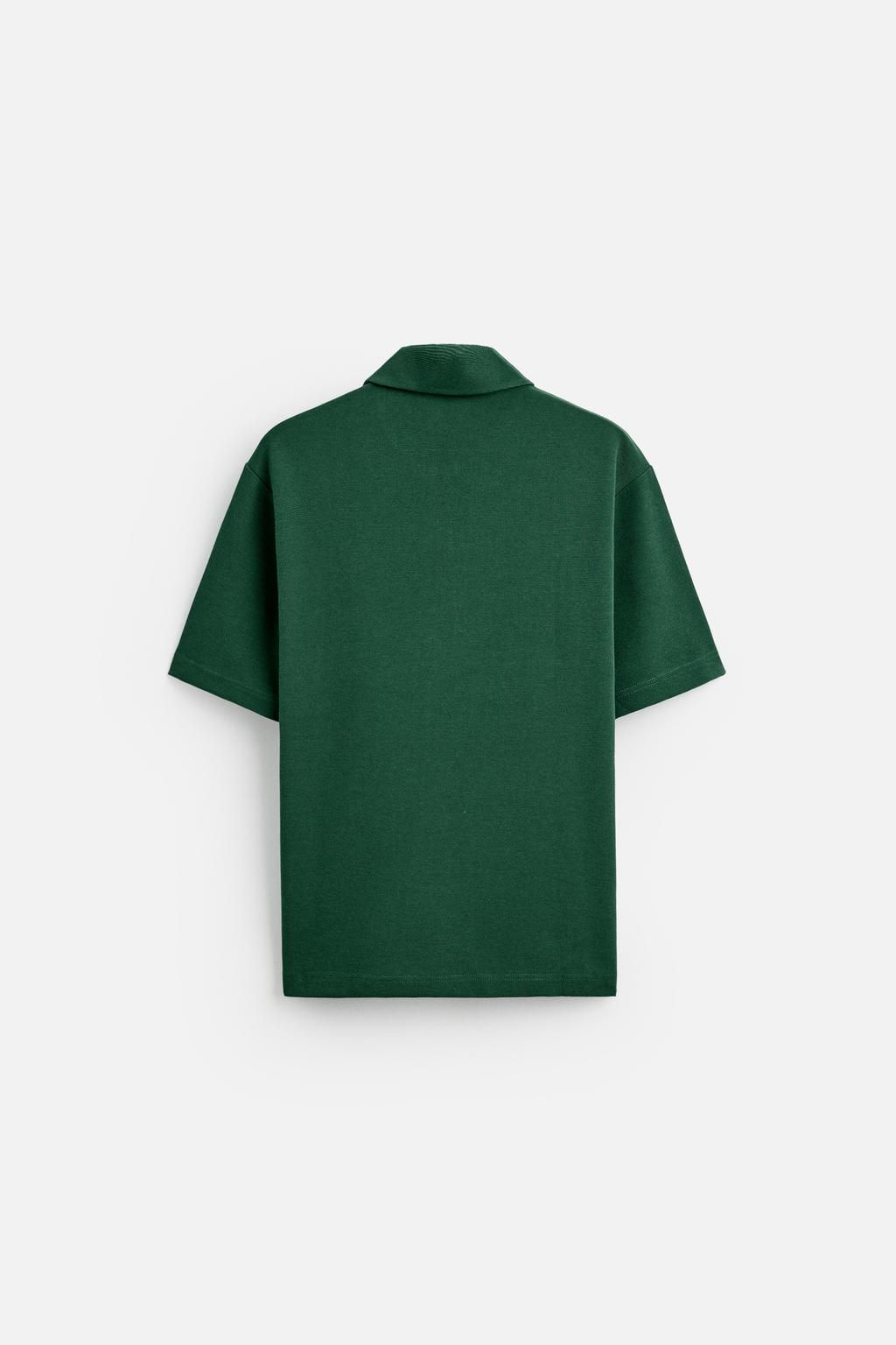 TEXTURED WEAVE POLO SHIRT WITH ZIP - Zara фото 17