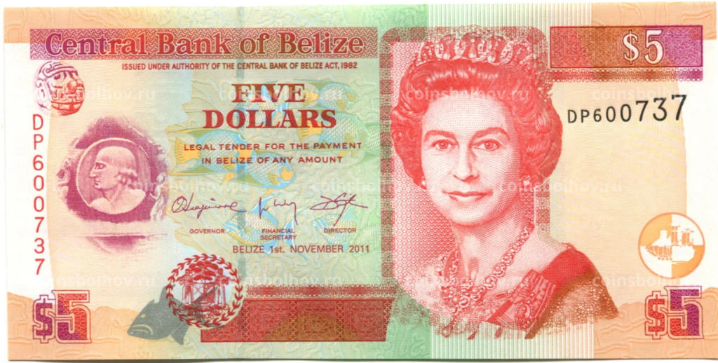 5 долларов 2011 года Белиз