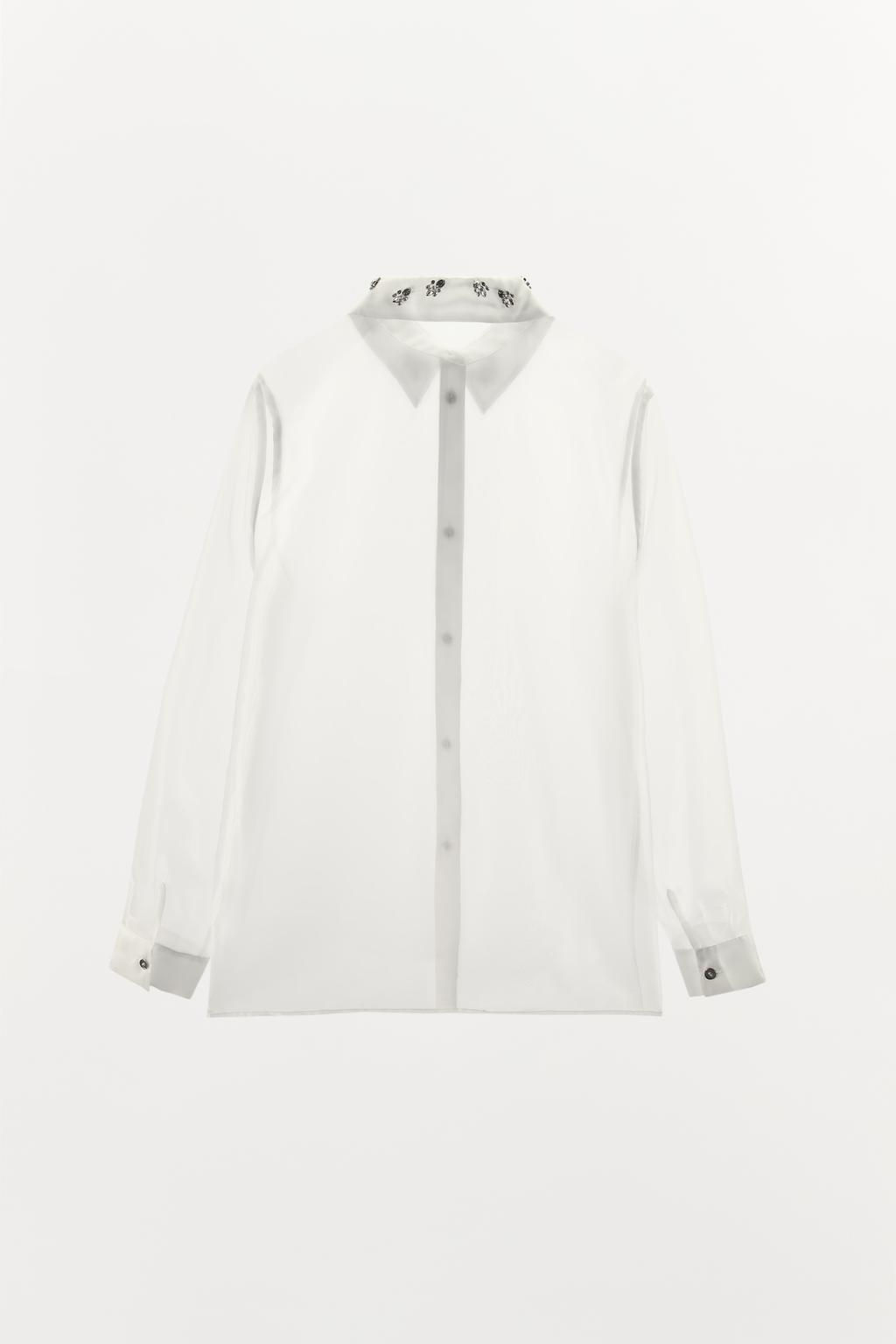 JEWELLED ORGANZA SHIRT - Zara фото 5