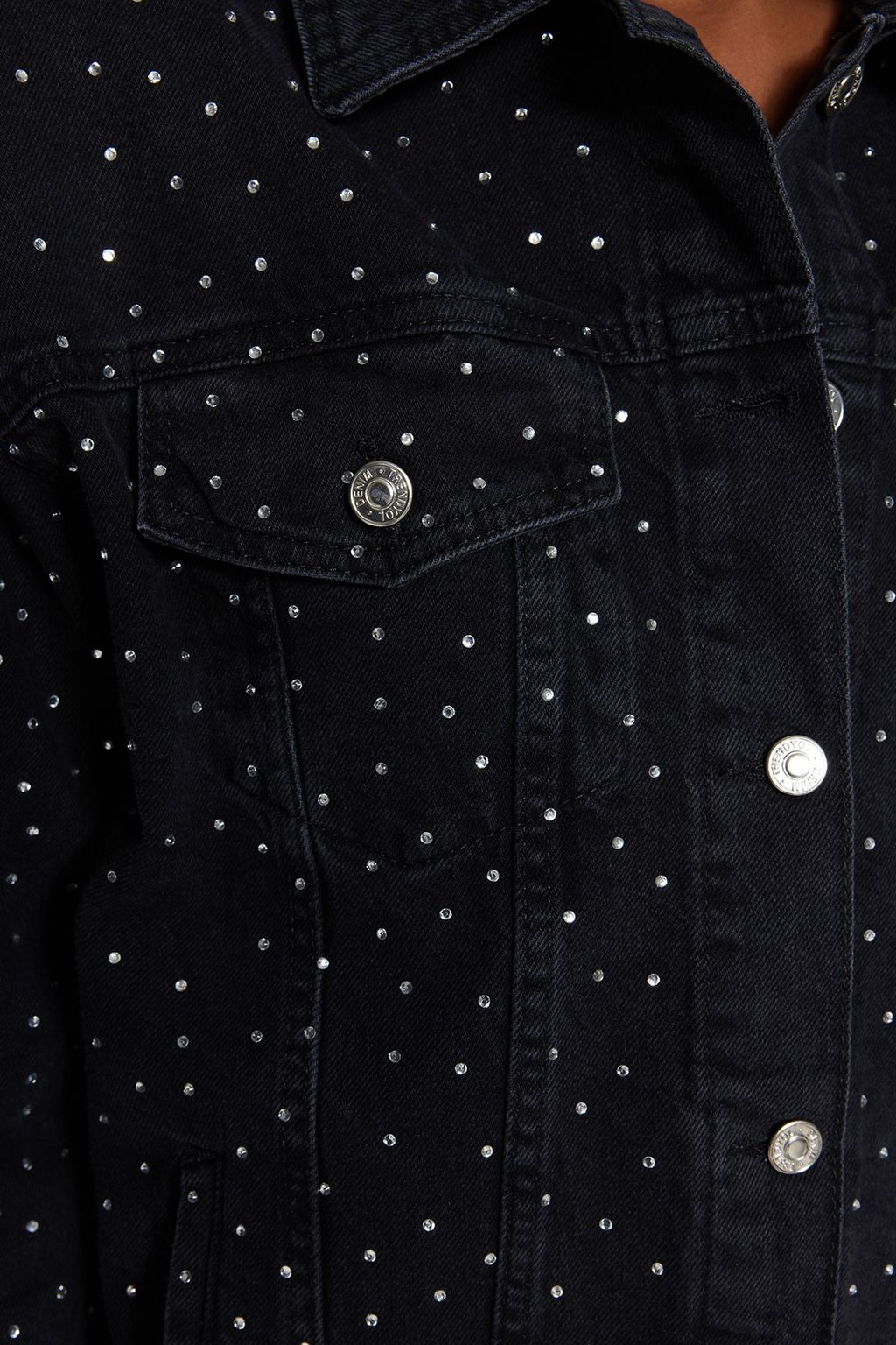 Siyah Tasl? Oversize Denim Ceket TWOSS23CE00044 - Trendyolmilla фото 5