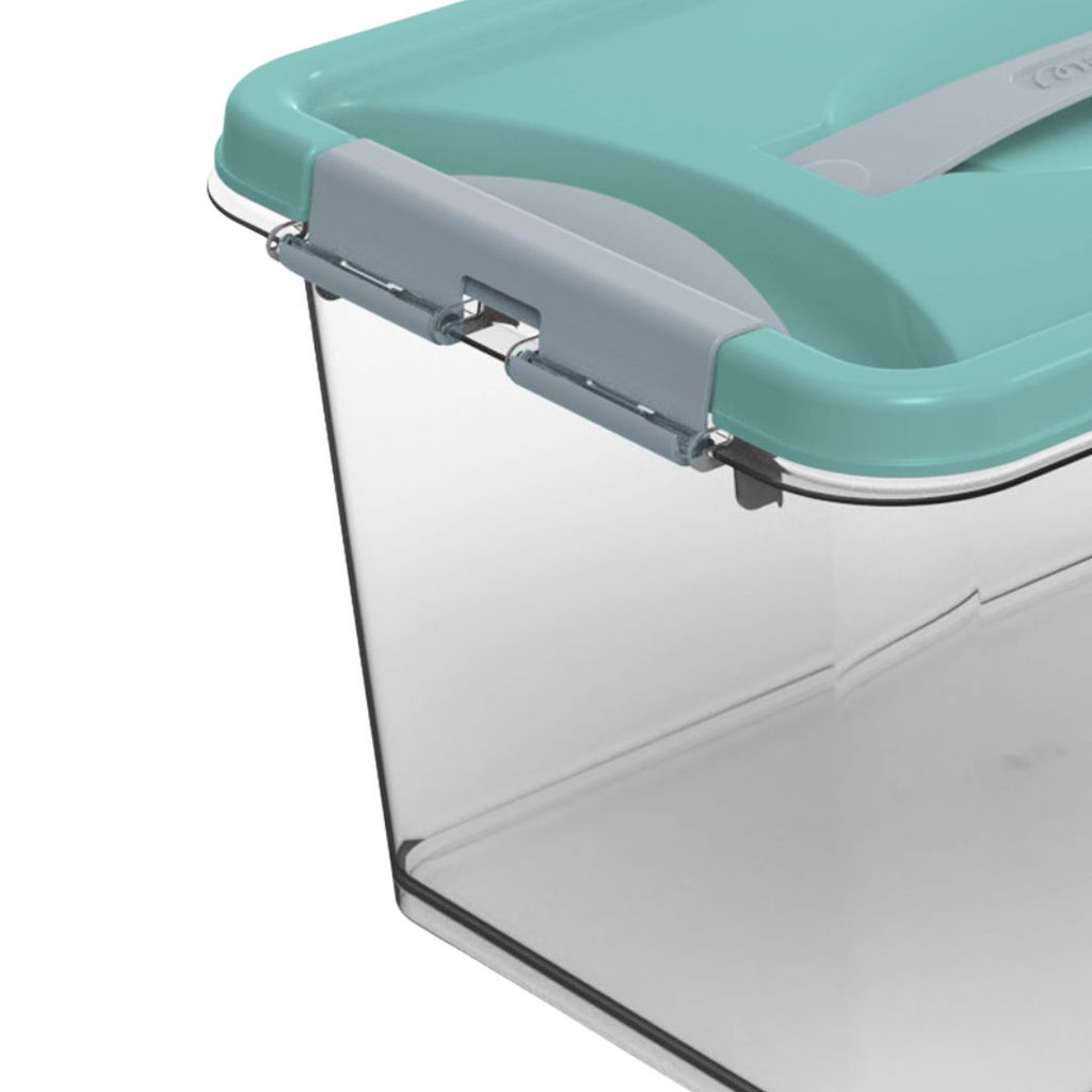 Контейнер с защелками и ручкой 10л Клик бирюзовый С274БИР - Martika фото 3
