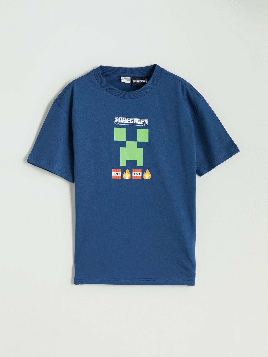 Bisiklet Yaka Minecraft Bask?l? Erkek ?ocuk Ti??rt