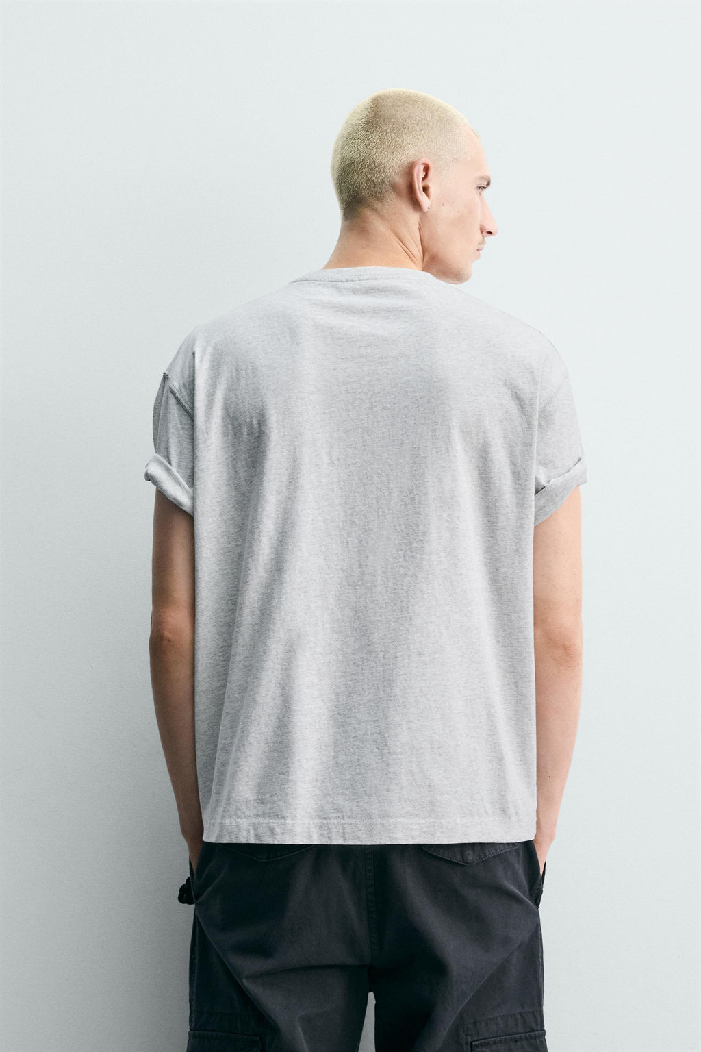 CAMISETA LAVADA TEXTO ESTAMPADO / Gris vigor? - Zara фото 3