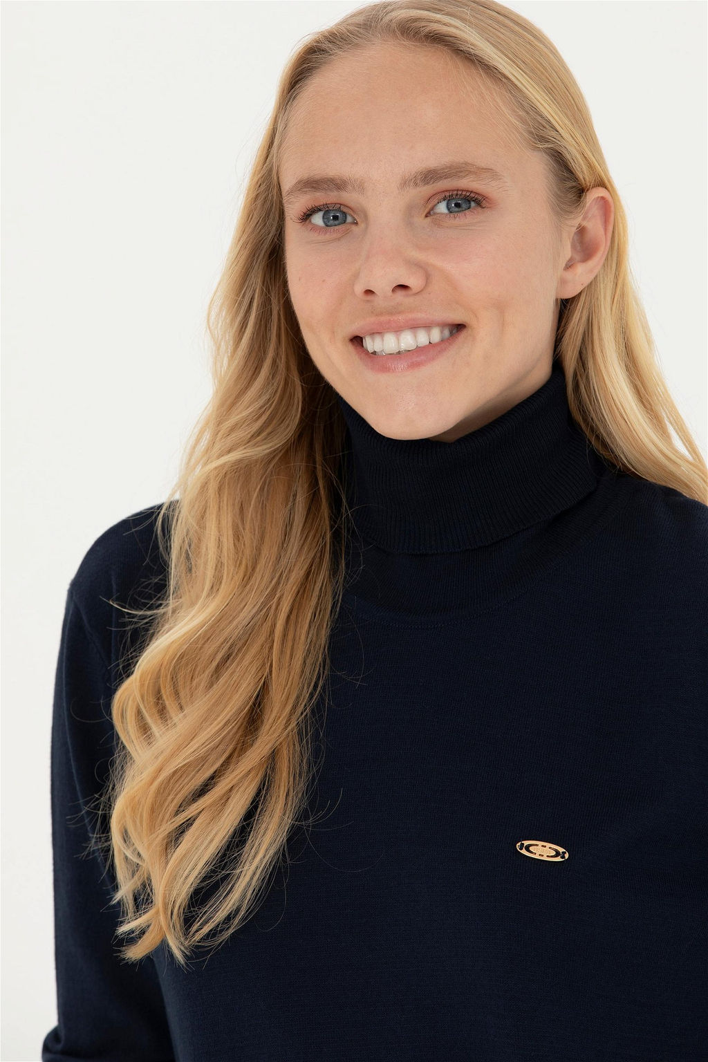 Женский темно-синий базовый свитер - U.s. polo assn фото 2