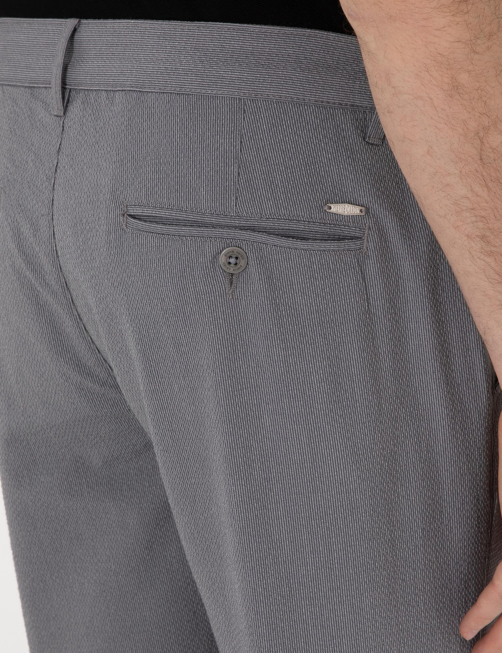 Gri Slim Fit Gofre Kanvas Pantolon - Pierre cardin фото 6