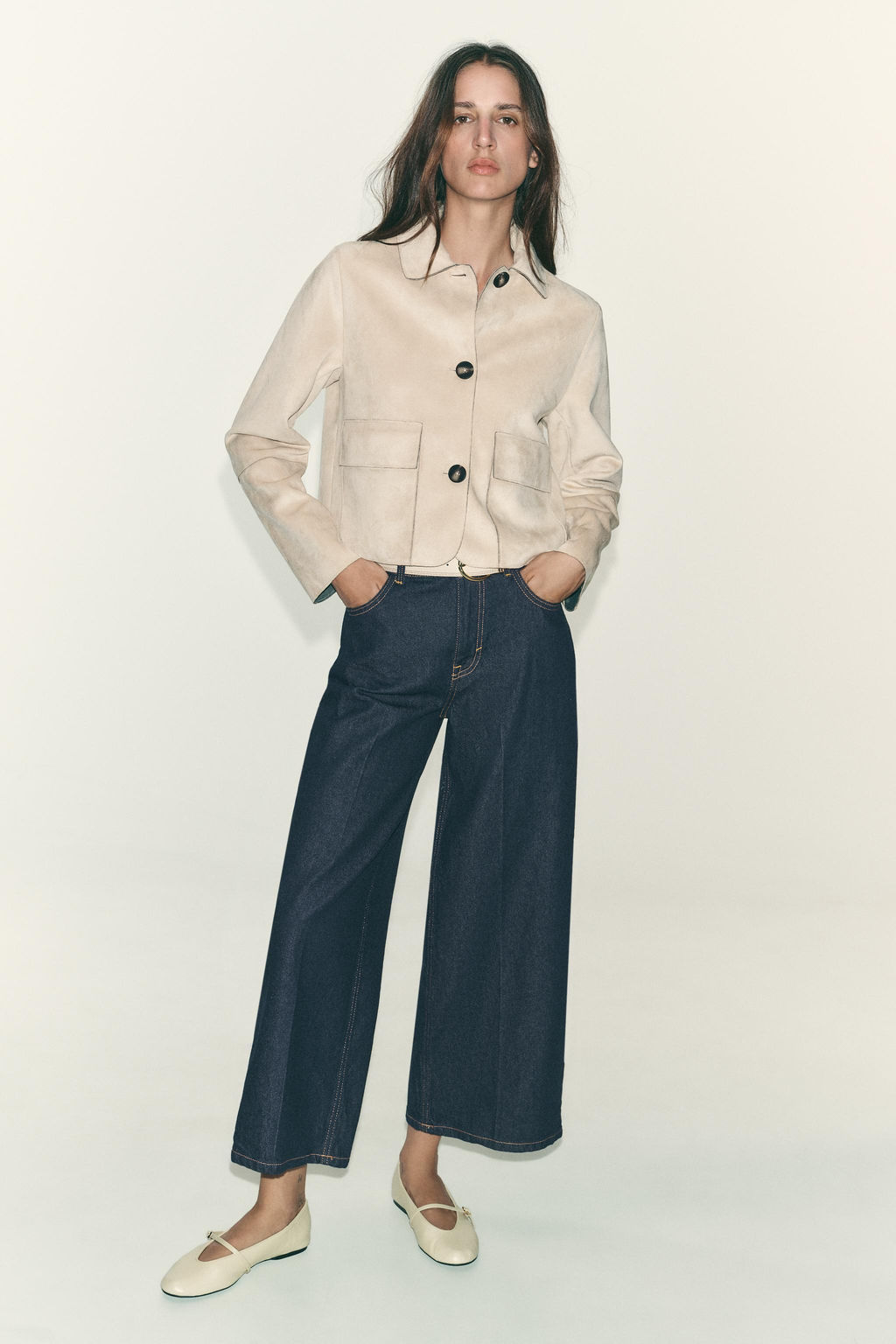 Z1975 DENIM WAISTCOAT WITH COVERED BUTTONS - Zara фото 6