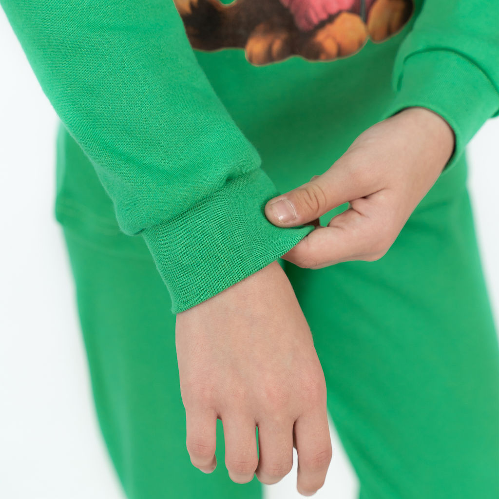 Пижама детская зеленая кошка ПЖ-1818 (152, 80)