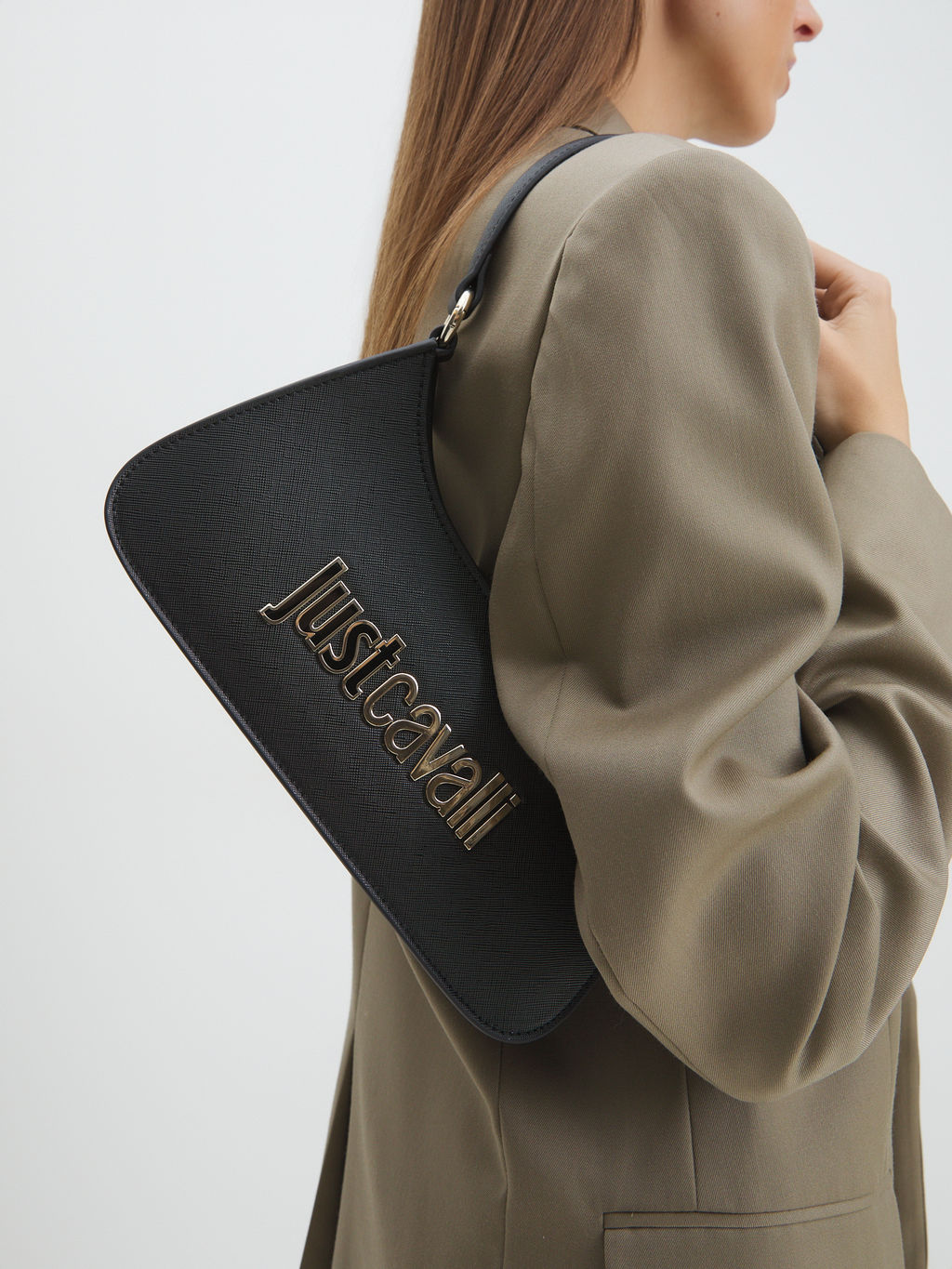 Женская сумка на плечо JUST CAVALLI METAL LETTERING Артикул 4107788, черный  фото 2