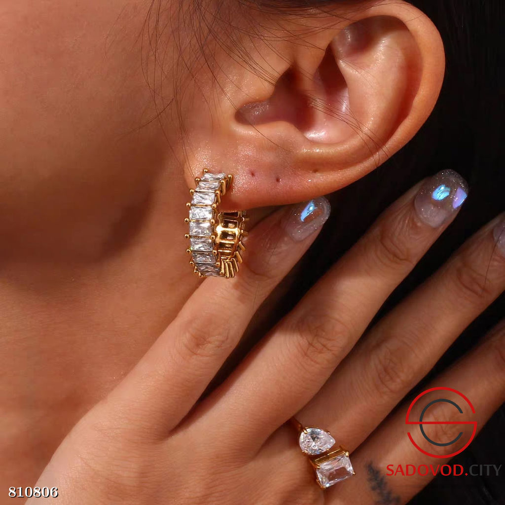 Серьги дорожка из камней - Bruno фото 9