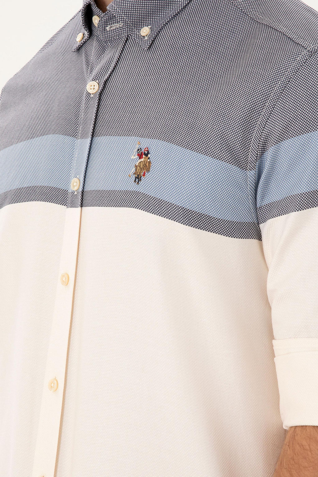 Мужская темно-синяя рубашка с длинным рукавом - U.s. polo assn фото 7