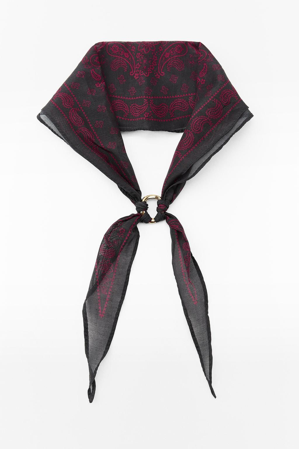 SILK BANDANA WITH RING - Zara фото 7