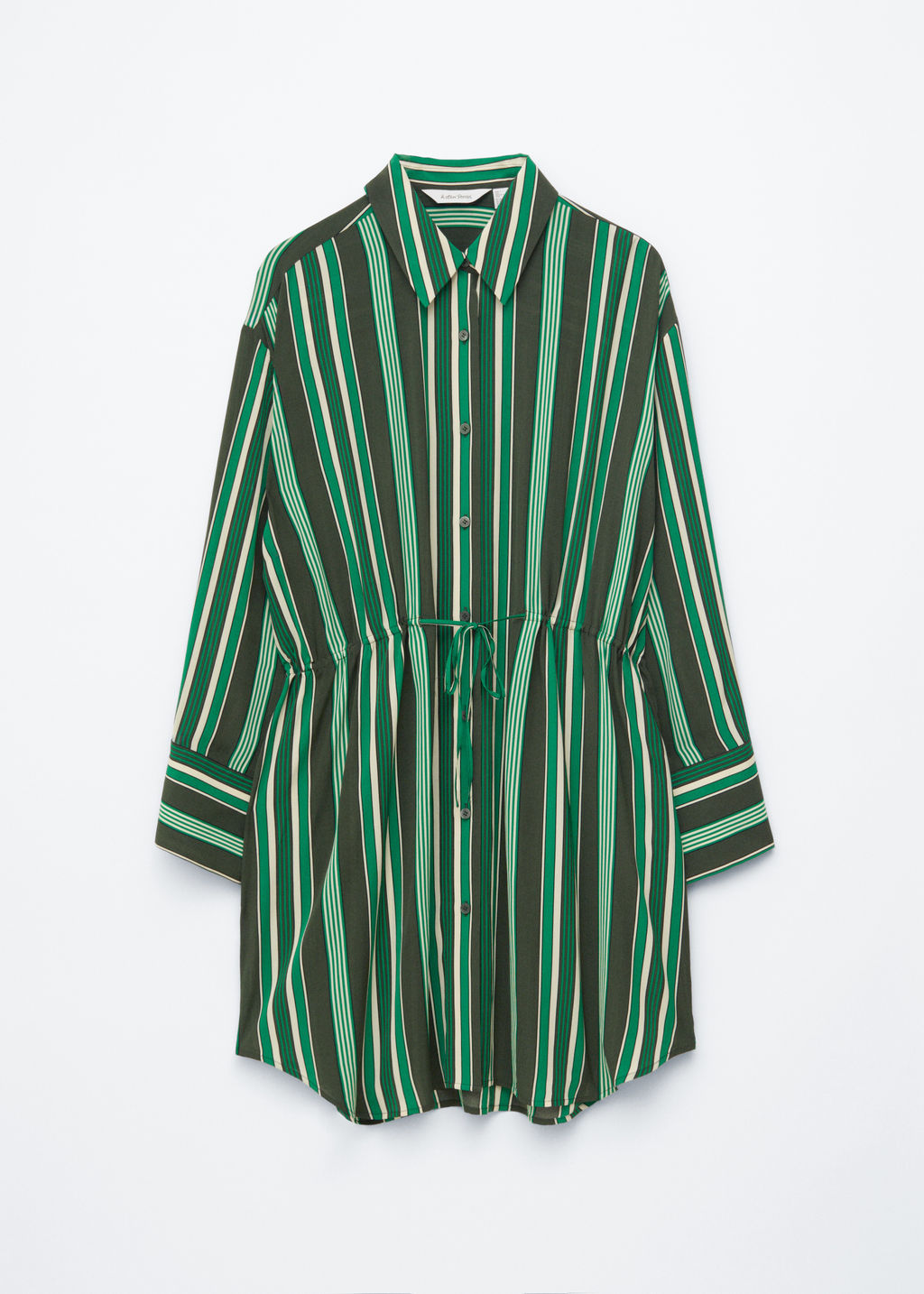 Vestido camisero de corte holgado con cord?n