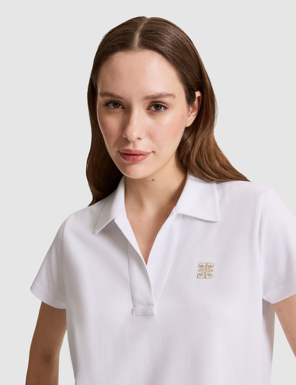 Beyaz Comfort Fit Polo Yaka Ti__rt