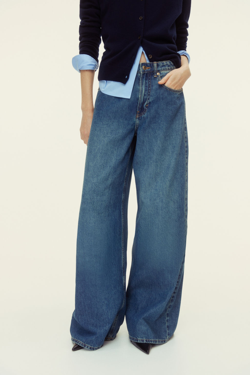 Wide High Waist Jeans - H&m фото 3