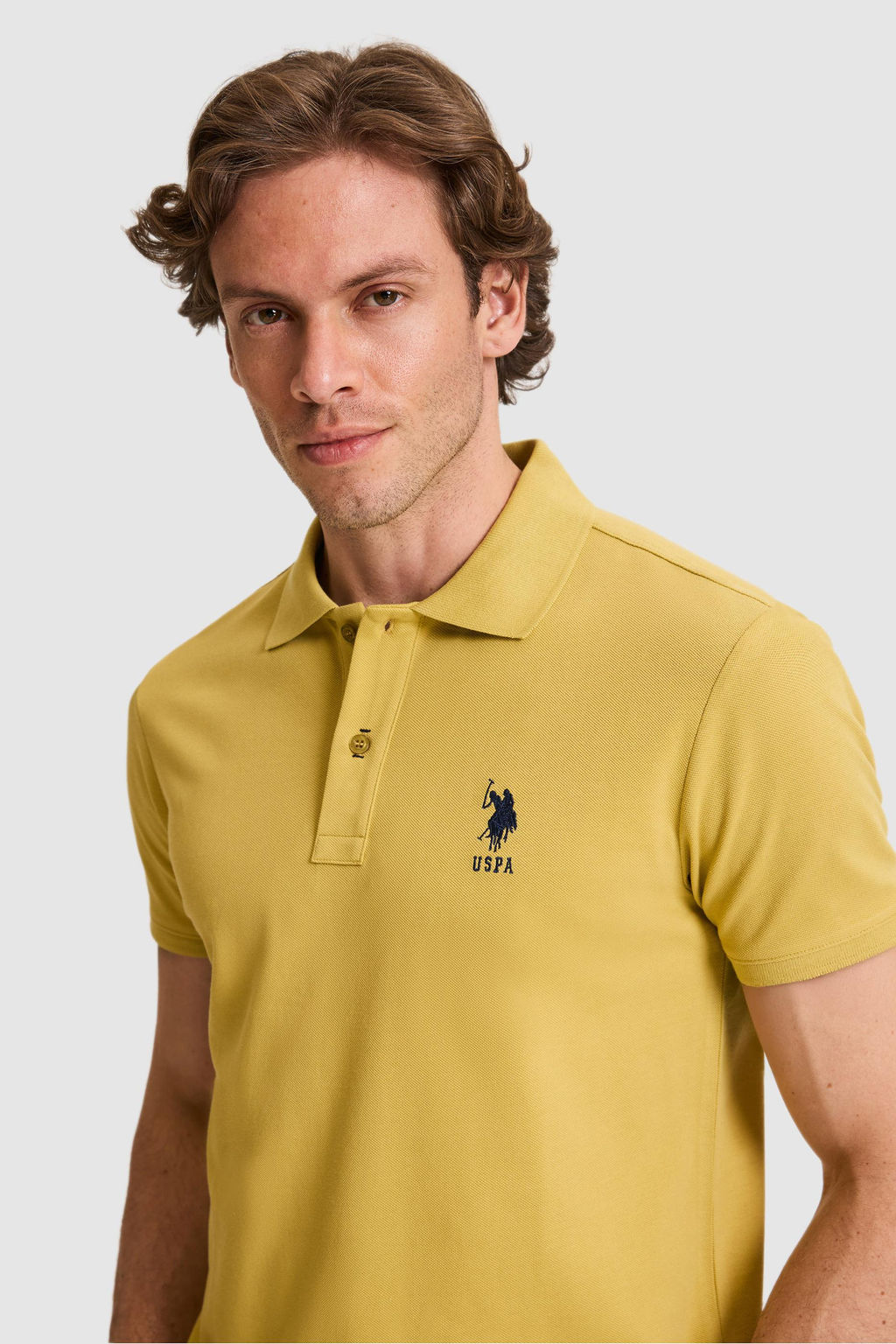 Erkek Slim Fit Polo Yaka Ye_il Basic Ti__rt - U.s. polo assn фото 2