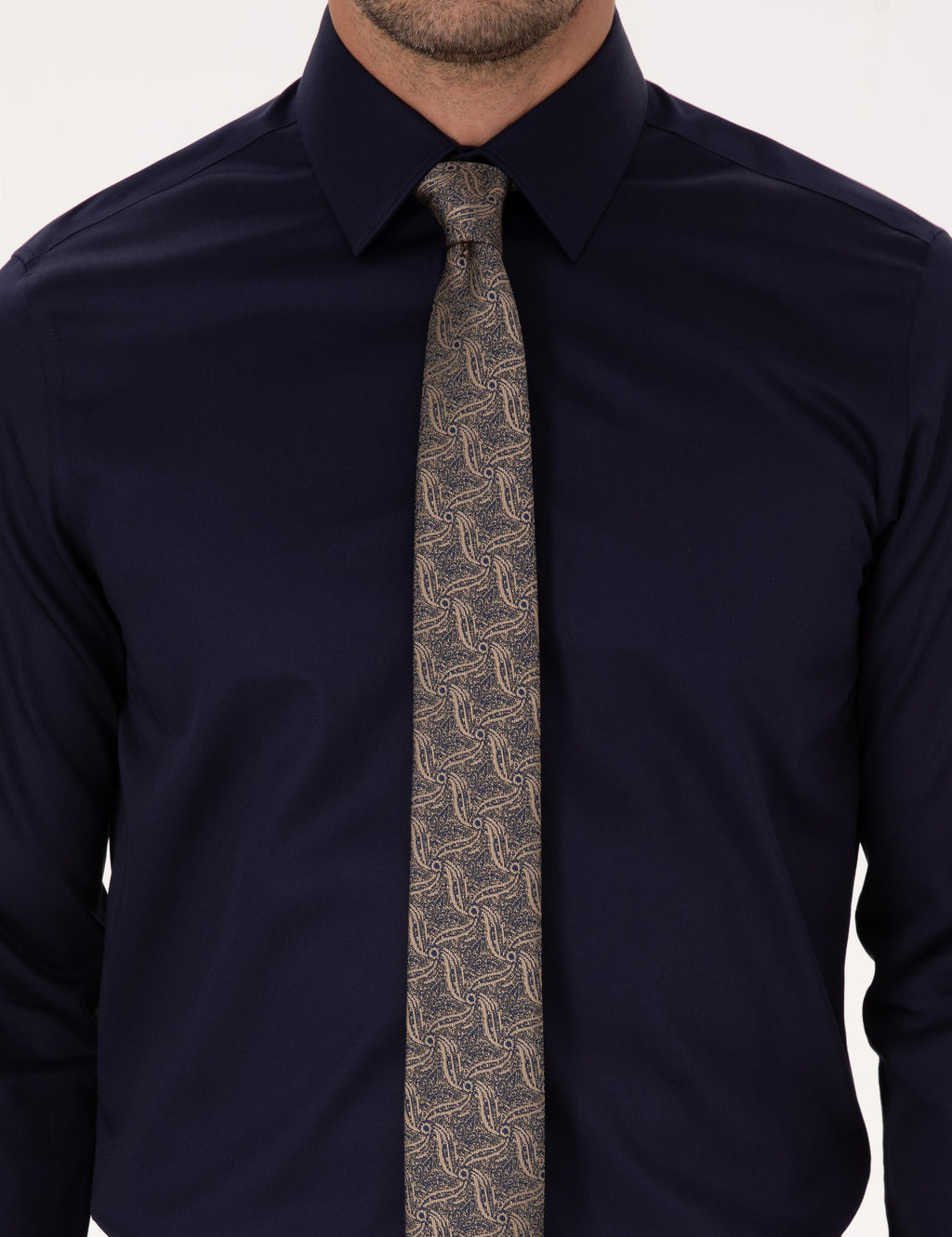 Lacivert Slim Fit %100 Pamuk Non Iron Kolay _t_lenebilir Klasik G_mlek - Cacharel фото 6