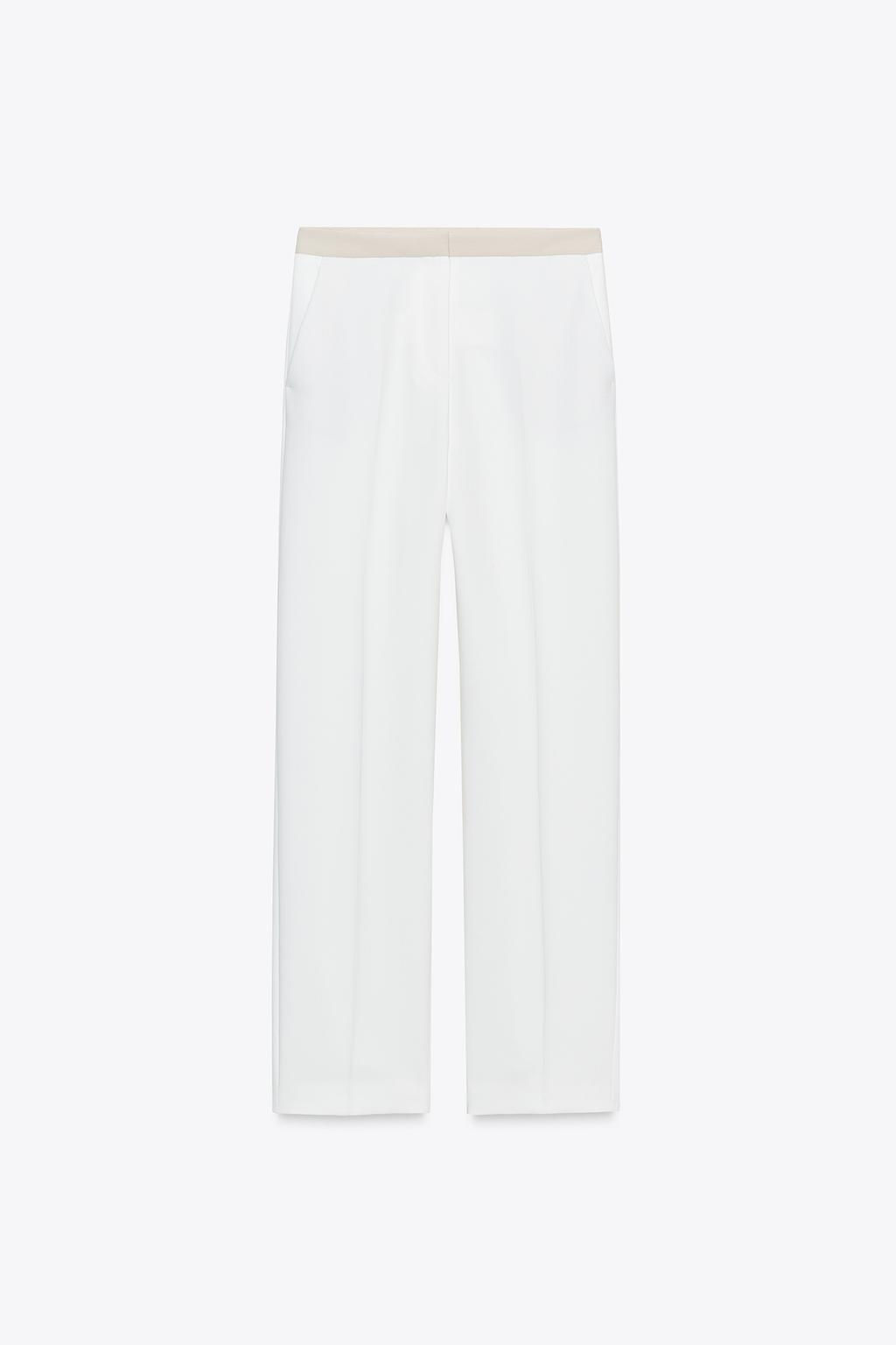 STRAIGHT-LEG TROUSERS WITH CONTRAST WAIST - Zara фото 6