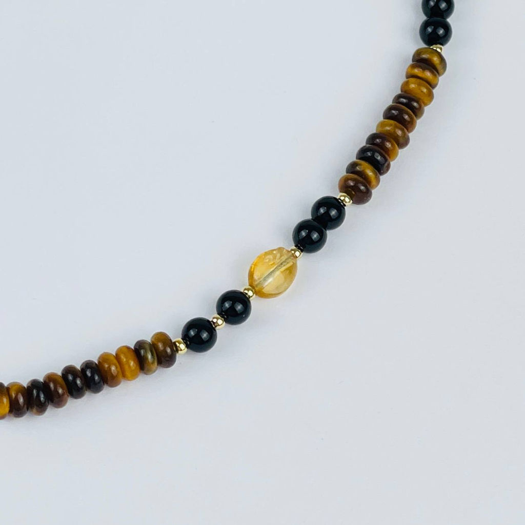 Держатель для телефона из Тигрового глаза, Агата и Цитрина - Радуга самоцветов фото 4