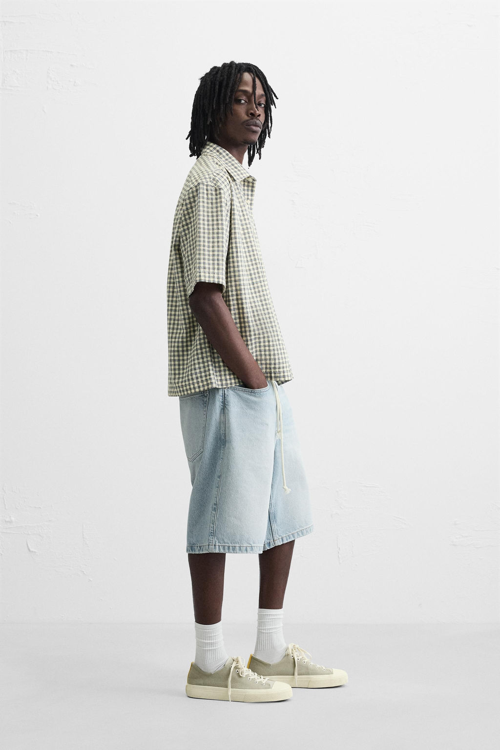 BAGGY FIT DENIM BERMUDA SHORTS - Zara фото 4
